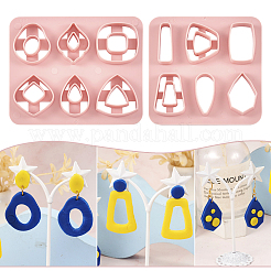 2個 2スタイル 台形 & 長方形 & ティアドロップ & 正方形 ABSプラスチック プラスチシンツール  PPプラスチックと真鍮の粘土穴パンチツール8個付き。  ミックスカラー  100~120x100mm  1個/スタイル&nbsp;DIY-TA0005-58