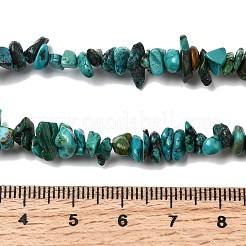 天然の湖北ターコイズビーズ連売り  ナゲット  5~10x5~10x1.5~5mm  穴：0.5mm  34.65~35.43''（88~90センチメートル）&nbsp;G-H345-A01-08