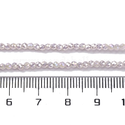電気メッキガラスビーズセット  丸いビーズの連売り  イミテーション翡翠  多面カット  ピンク  2mm  穴：0.7mm  約180~193個/連  13.86~14.02''（35.2~35.6センチメートル）&nbsp;EGLA-H107-01A-A02