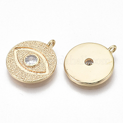 Brass Micro Pave Cubic Zirconia Pendants&nbsp;KK-S356-014G-NF