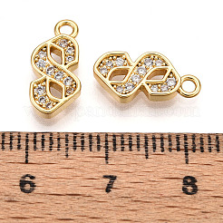 Brass Micro Pave Cubic Zirconia Charms&nbsp;KK-N261-104I-G
