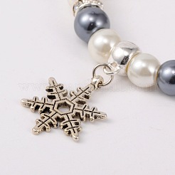 Trendy Glass Pearl Stretch Charm Bracelets&nbsp;BJEW-JB01697