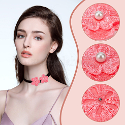 20Pcs 3D Flower Polyester Lace Computerized Embroidery Ornament Accessories&nbsp;DIY-GF0006-05A