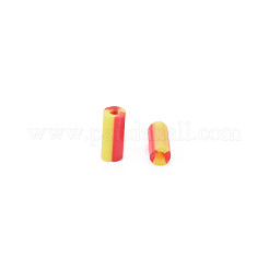 不透明な色ツートンシードガラスラッパビーズ  丸い穴  ラウンドラッパ  レッドオレンジ  4~8.5x2mm  穴：0.6~0.8mm  約450g /ポンド&nbsp;SEED-T006-02A-05