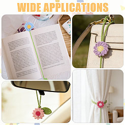 8Pcs Polyester Flower Bookmark&nbsp;AJEW-GL0003-50B