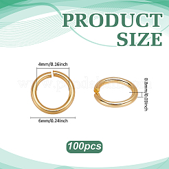 100Pcs Rack Plating Brass Open Jump Rings&nbsp;KK-PH0013-59D