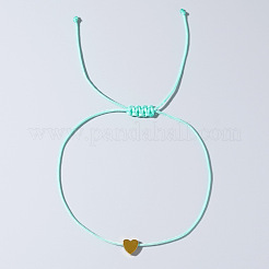 Heart Synthetic Non-magnetic Hematite Bead Braided Bead Bracelets for Couple&nbsp;SV5183-1