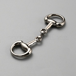 合金 d リング スナッフル ビット バックル  diy snaffle ビット馬ジュエリー  ローファー靴の装飾  プラチナ  72x21x6mm&nbsp;FIND-WH0152-347B-P