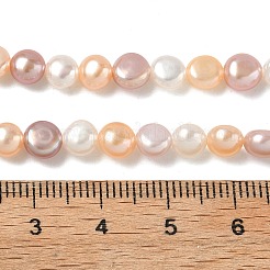 天然養殖淡水パールビーズ連売り  研磨両側  グレード7a+  ミックスカラー  5~6mm  穴：0.5mm  約64個/連  13.78インチ（35cm）&nbsp;PEAR-C004-21A