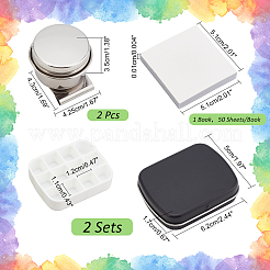 パレットツールセット  色紙も含めて  ステンレス製の油絵カップ  鉄水彩絵の具缶収納ボックス  ミックスカラー&nbsp;AJEW-PH0011-29