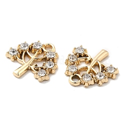 Uvメッキ合金ペンダント  クリスタルラインストーン付き  生活のチャームの木  ゴールドカラー  15x15x2mm  穴：1.5mm&nbsp;ALRI-M020-25G
