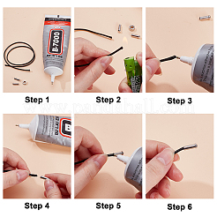 8 Sets 2 Colors Stainless Steel Cord Ends&nbsp;STAS-AR0002-62