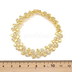 Brass Micro Pave Clear Cubic Zirconia Link Chain Bracelets for Women&nbsp;BJEW-P366-01B-G