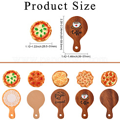 50個 10スタイル樹脂模造ピザ  シミュレーション食品  小道具の装飾のふりをする  ミックスカラー  28.5~59.5x2~7mm  5個/スタイル&nbsp;FIND-CJ0004-34