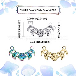 12Pcs 3 Colors Ion Plating(IP) 304 Stainless Steel Pendants&nbsp;STAS-SZ0002-91
