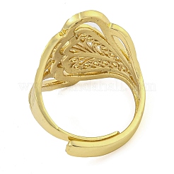Brass Open Cuff Ring for Women&nbsp;RJEW-Z046-02G