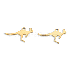イオンプレーティング（IP）201ステンレスペンダント  恐竜  18KGP本金メッキ  11x19x1mm  穴：1.2mm&nbsp;STAS-N098-124LG