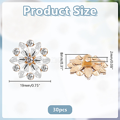 30Pcs Alloy Rhinestone Shank Buttons&nbsp;BUTT-HY0001-29