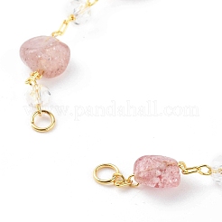 Nuggets Natural Strawberry Quartz Beaded Bracelet Makings&nbsp;AJEW-JB00953-03