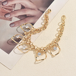 Iron Pave Clear Cubic Zirconia Hollow Teardrop Charm Bracelets for Women Party Daily Wear&nbsp;TT1421