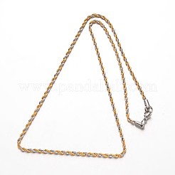 304 Stainless Steel Rope Chain Necklaces&nbsp;LS-NJEW-M124-09GP