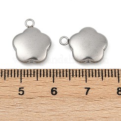 変色しにくい304ステンレススチールチャーム  花  ステンレス鋼色  15x12x4mm  穴：2mm&nbsp;STAS-K002-33A2
