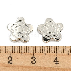 CCBプラスチックビーズ  花  プラチナ  11.5x3mm  穴：1.4mm&nbsp;CCB-L014-08P