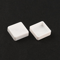 プラスチックの空の水彩絵の具鍋  ペイントケースアートパレット用品用  正方形  ホワイト  1.2x1.2x0.4cm  内径：1x1x0.3のCM  容量: 容量: 0.3ml(0.01液量オンス)&nbsp;AJEW-WH0323-66A-02