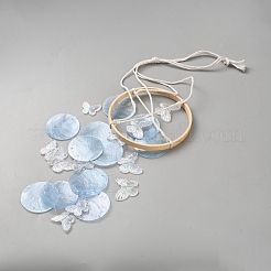 Dyed Natural Shell Slices Wind Chimes&nbsp;HJEW-WH20010-13B