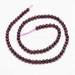 天然石ガーネットビーズ連売り  ラウンド  4~5mm  穴：1mm  約89個/連  15.5インチ&nbsp;G-P217-33-4mm