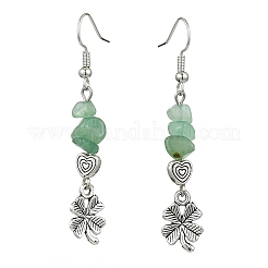 Natural  Green Aventurine Chip Dangle Earrings Set for Women&nbsp;EJEW-JE06249-01