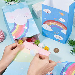12Pcs 4 Styles Rainbow Print Kraft Paper Gift Bags&nbsp;AJEW-TA0003-38