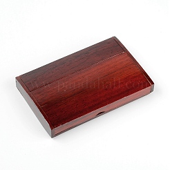 木製名刺stroageボックス  ハンドプッシュ式  模様の長方形  ココナッツブラウン  68x106.5x16mm&nbsp;LS-AJEW-WH0189-60