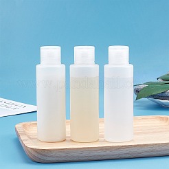 100ml peプラスチック製の空の詰め替え可能なフリップキャップボトル  PPプラスチック蓋付き  旅行液体化粧品保管用ボトルを絞る  透明  12.5cm  容量：100ミリリットル&nbsp;LS-MRMJ-WH0037-13C