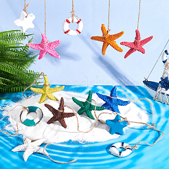 13Pcs 13 Colors Hanging Resin Pendant Decorations&nbsp;HJEW-PH0001-38