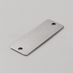 304ステンレススチールリンクコネクター  長方形  ステンレス鋼色  50x18x1mm  穴：3.5mm&nbsp;LS-FIND-WH0424-10