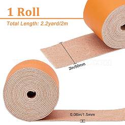 フラットマイクロファイバーイミテーションレザーコード  服飾材料  オレンジ  50x1.5mm  約2.19ヤード（2m）/ロール&nbsp;LC-WH0006-07D-05