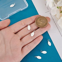 6Pcs 925 Sterling Silver Oval Charms&nbsp;STER-PH0002-48
