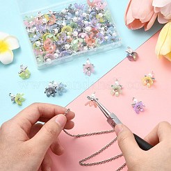 アクリルパーツ  合金ビーズで  花  ミックスカラー  19mm  穴：1.8mm  70個/セット&nbsp;PALLOY-CJ00132