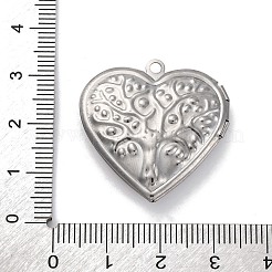 304ステンレススチールロケットペンダント  ハート  ∥で∥  言葉  チャーム  ステンレス鋼色  29x29x7mm  穴：2mm&nbsp;STAS-S171-13P-03