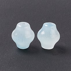 不透明なガラスビーズ  ランタン  ライトスカイブルー  9x8mm  穴：1.5mm&nbsp;GLAA-F117-04D