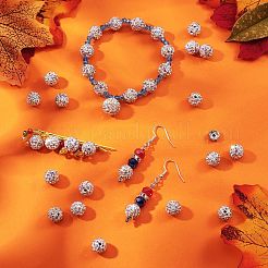 100Pcs Polymer Clay Rhinestone Round Beads&nbsp;RB-SZ0001-04