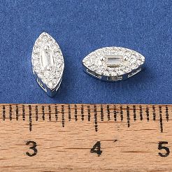 Brass Micro Pave Clear Cubic Zirconia Beads&nbsp;KK-G503-23S