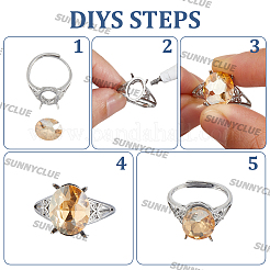 4Pcs Brass Adjustable Ring Components&nbsp;KK-SC0007-06