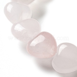 天然石ローズクォーツビーズ連売り  ハート  10x10x4.5~5mm  穴：0.7mm  約20個/連  7.28''~7.48''（18.5~19センチメートル）&nbsp;G-P528-C04-01