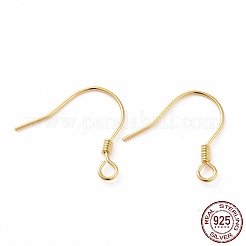 925スターリングシルバーピアスフック  水平ループ付き  18KGP本金メッキ  15.5x15.4mm  22ゲージ（0.6mm）  穴：1.5mm&nbsp;STER-D035-22G