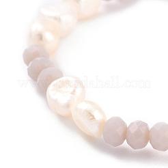 Natural Baroque Pearl Stretch Bracelets&nbsp;BJEW-JB05059-01
