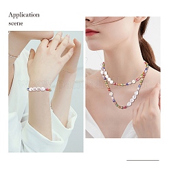 3 個の天然シェル & プラスチック パール フラワー & ガラス ビーズ ネックレスとストレッチ ブレスレット セット  女性のためのジュエリーセット  カラフル  15-3/8~18-1/4インチ（39~46.5cm）  内径：2インチ（5.3cm）&nbsp;SJEW-SW00010-05