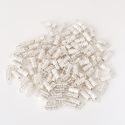 真鍮製ネジ式クラスプ  銀色のメッキ  13~14.5x3.5mm  穴：2mm  約100のセット/袋&nbsp;KS-TAC0003-05S