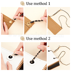Braided PU Leather & Iron Chain Bag Handles&nbsp;FIND-WH0143-21KCG-01